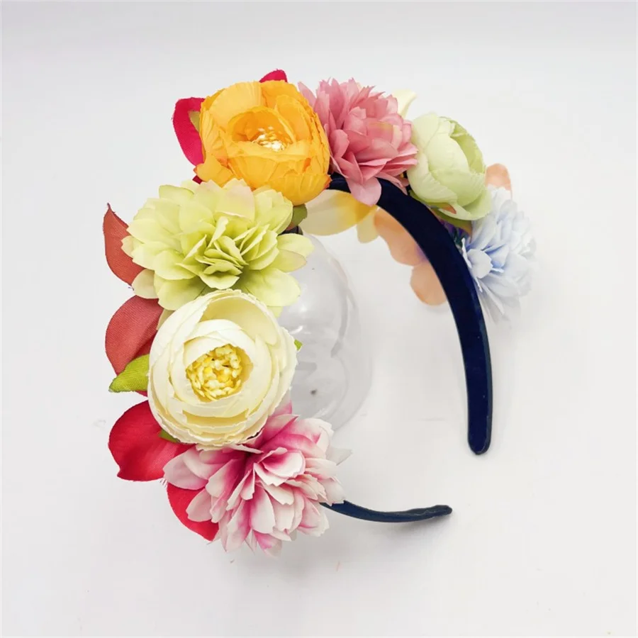 New Butterfly Women\'s Fashion High End Colorful Rose Headband Headdress Bride\'s Hair Crown Travel Beach Wedding Festival Gift