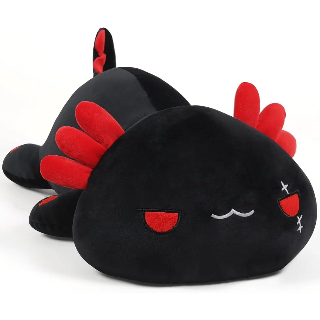 وسادة أكسولوتل قطيفة سوداء مقاس 12/20 بوصة، لعبة محشوة لطيفة وناعمة على شكل أكسولوتل، هدية رائعة للأطفال والكبار