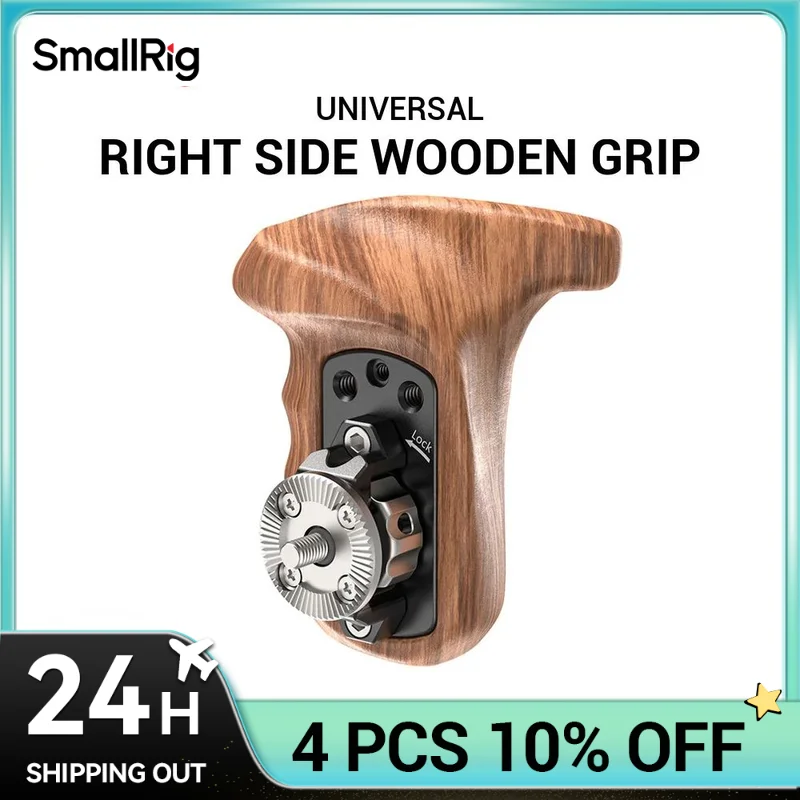 SmallRig Wooden Side Handle with ARRI Rosette Suit for Sony a7II/a7RII/a7SII SmallRig Cage,Left and Right ARRI Side Handle