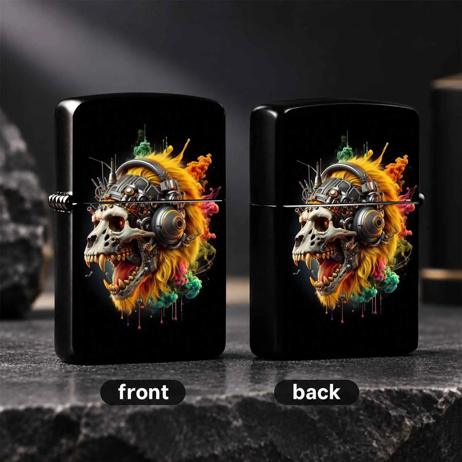 Creative Cyber Mechanical Lion Head Lighter, Cool Colorful Steampunk Style Unique Decor, Portable Practical Item For All Daily Scenarios, Exquisite Distinctive Gift For Friends And Hobbyists, Full Of Edgy Trendy Artistic Vibe A Humorous And