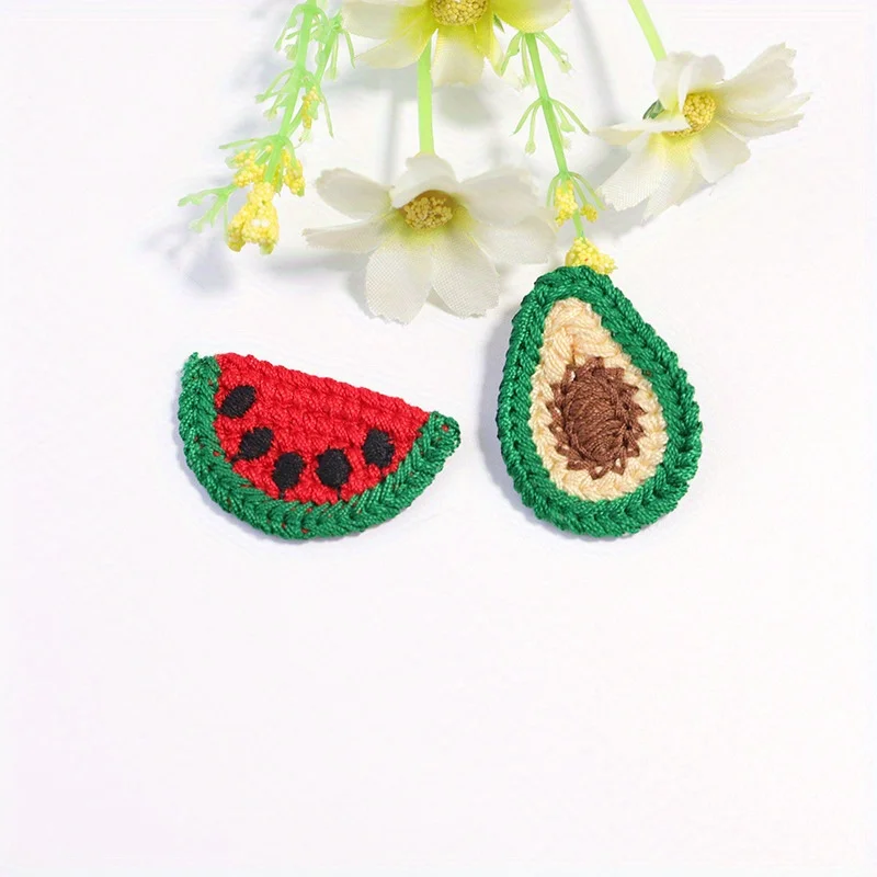 10PCS Lovely Fruit Embroidery Cloth Patch Lace Patch Hairpin Decorative Accessories Clothing Embroidery Decal DIY Color Fruit