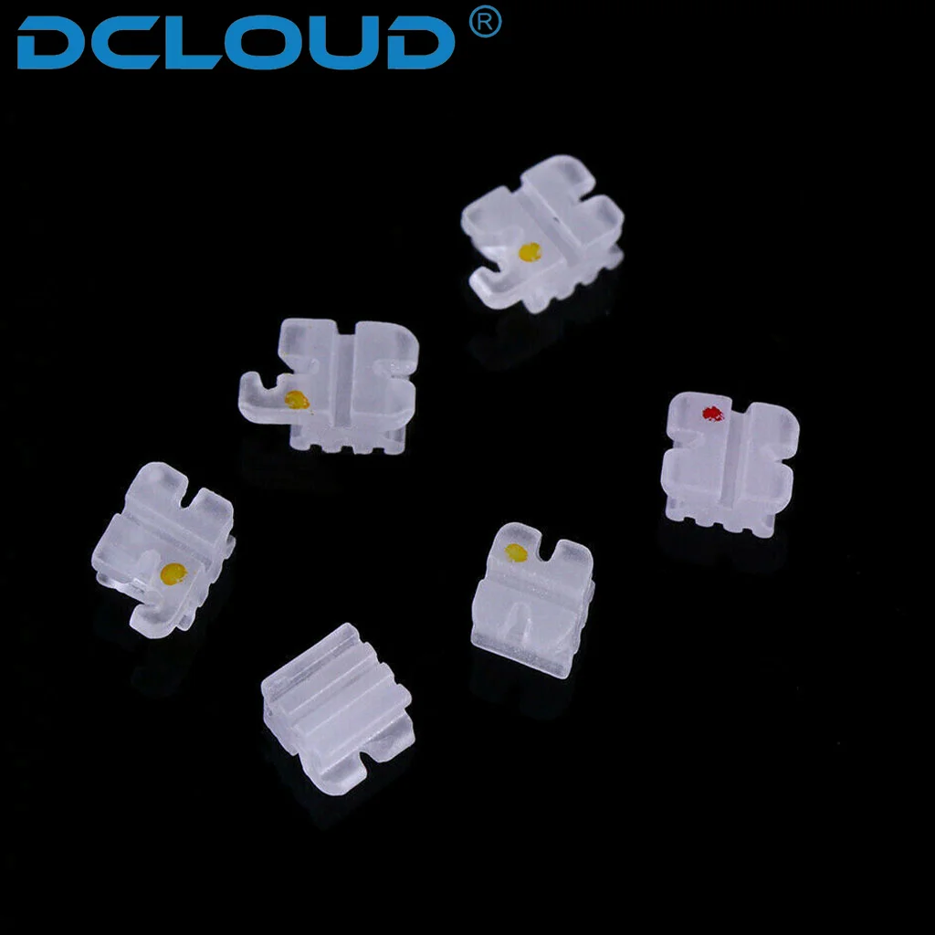 100Pcs/5Packs Dental Kieferorthopädische Keramik Klammern Klammer 5*5 Slot Roth MBT Edgewise 0,022 Haken 345/3 zähne Hosenträger Zahnarzt Materi – Detail 5