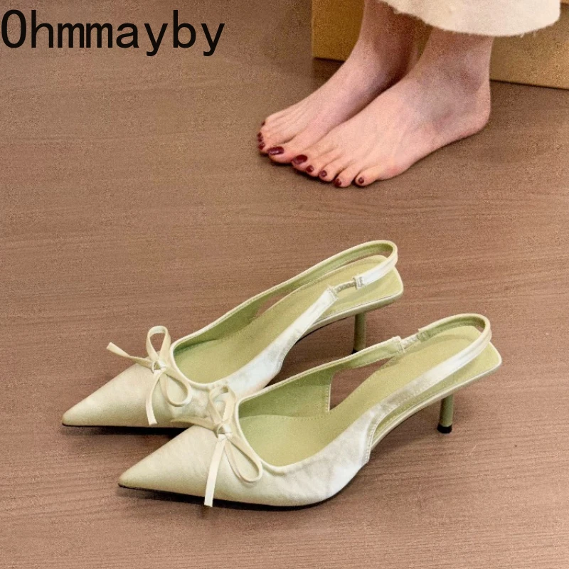 

Новые летние женские босоножки 2026 года на высоком каблуке, модные туфли-лодочки с бантом-бабочкой, элегантные женские сандалии для вечеринок