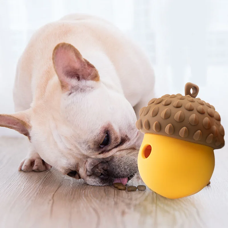 Dog Toys Leaking Food Ball Funny Interactive Pet Slow Feeder Bowl Puzzle Toy Pinecone Pet Tooth Cleaning Chew Toys Pet Supplies