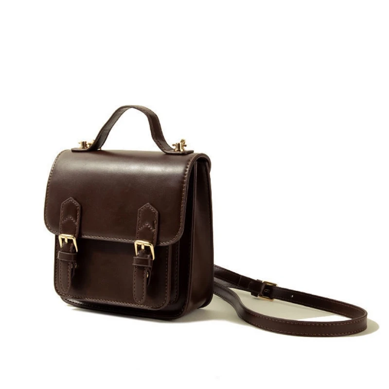 Vintage Pu Leather Ladies Small Backpacks Fashion Solid Color Mini Women's Crossbody Bag Square Handbags Female Shoulder Bags
