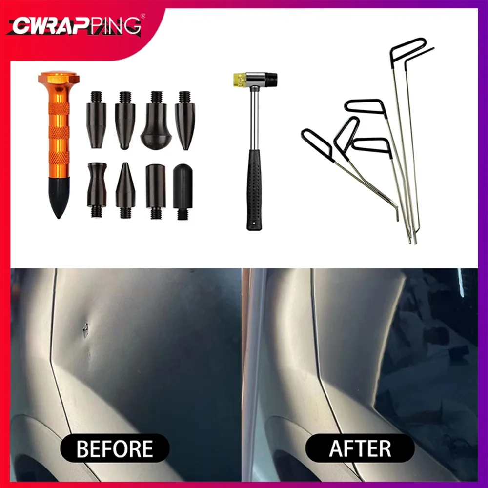 

Car Paintless Bod Dent Repair Tool Kit Stainless Steel Push Rods Flat Forklift Auto Body Interlayer Pry Lever Dent Maintenance