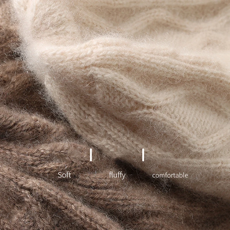 الخريف والشتاء 100% الصوف الخالص خمر الصلبة محبوك قبعة الرجال والنساء هيم قبعة صوف ناعم محبوك الأذن قبعة دافئة يندبروف #3