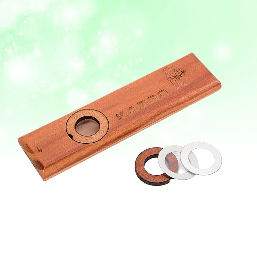 كازو خشبي بني فاتح تصميم كلاسيكي سطح أملس سهل العزف على الآلات الموسيقية للأطفال متوافق مع القيثارة الجيتار