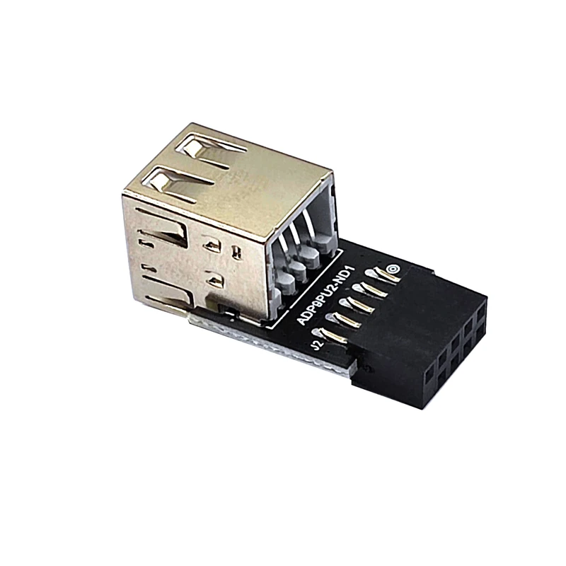 NEW 9pin USB Adapter Connector to 2 Port USB2.0 Internal Motherboard 9pin To 2 Port USB 2.0 A Female Adapter Converter PCB Board