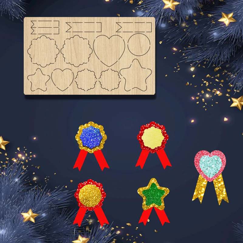 PR83  All Kinds Of Badges Have Flower-shaped Star-shaped Heart-shaped Wood Cutting Dies, Which Are Suitable For Most Machines