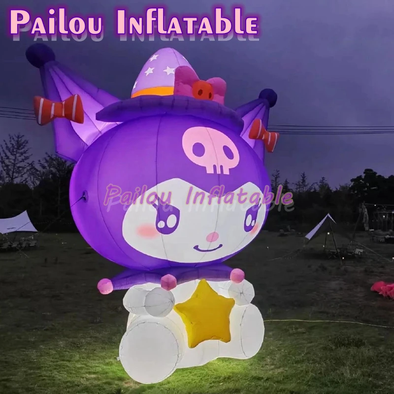 

Cute Giant Sanrio Kuromi Cartoon Inflatable With Led Light Decoration Customize Large Inflatable Advertising Event Party Display
