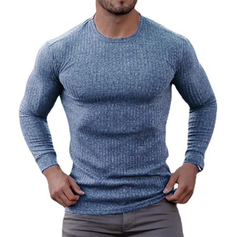 Autumn Breathable Knitted Long Sleeve Shirt - Image 5