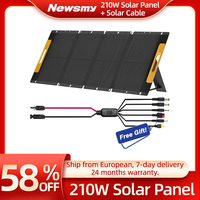 NEWSMY 210W Solar Panel MPPT High Conversion IP65 Waterproof Portable Foldable Charging Panel Emergency Power Supply For Camping