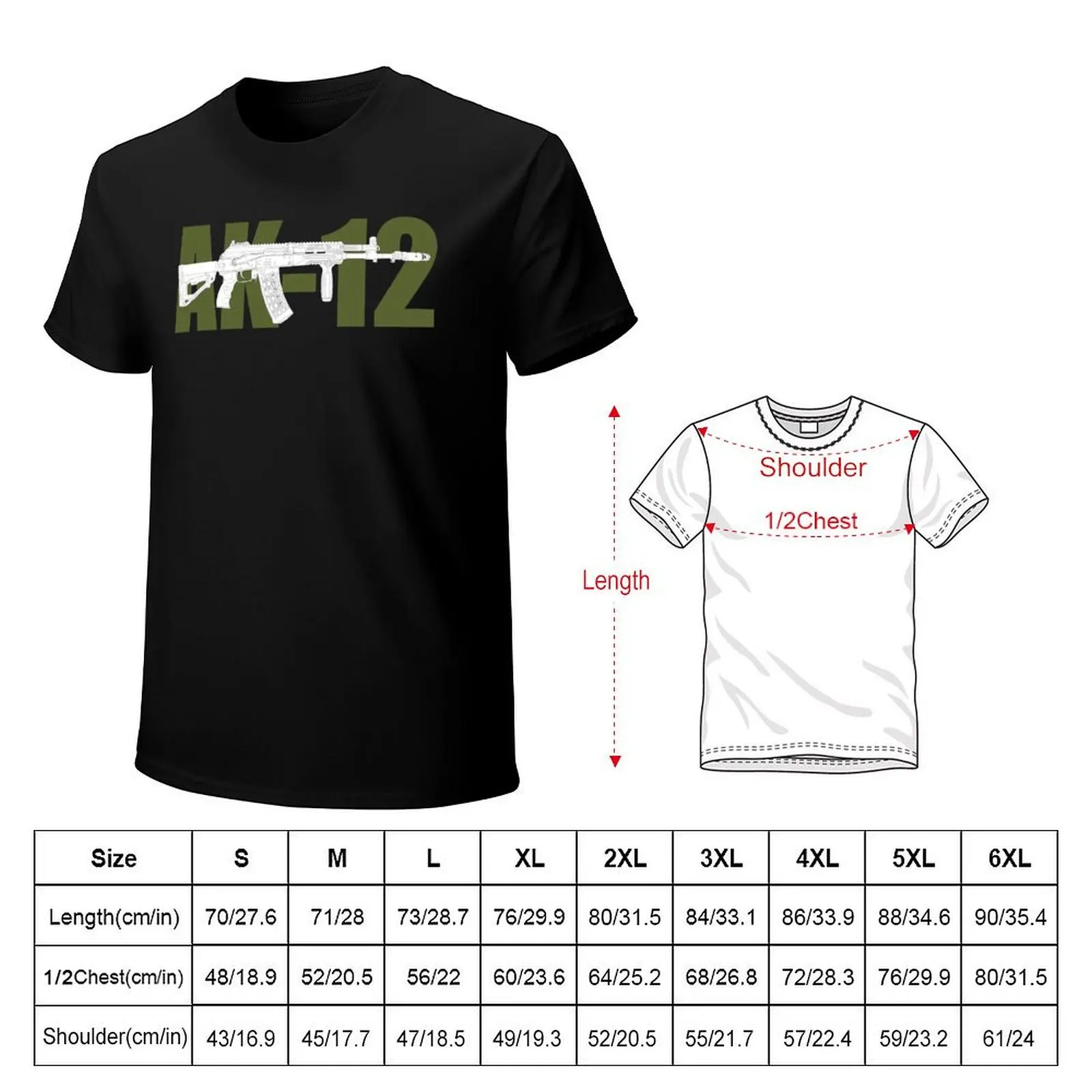 AK-12 (Kalashnikov assault rifle) white version T-Shirt Daily Work Short Sleeve Top