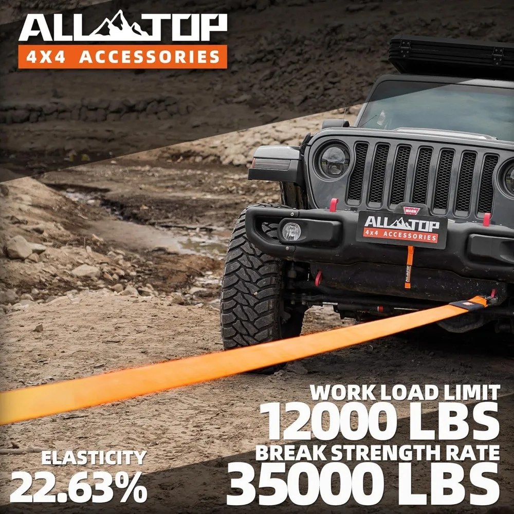 حزام سحب من النايلون بنسبة 100% عالي التحمل، 3 بوصات في 30 قدمًا، سعة 35,000 رطل مع طول 22% لعمليات الاسترداد #2