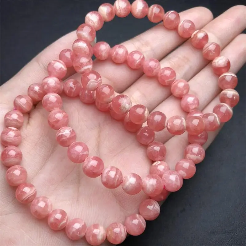 7.8MM Natural Red Lace Agate Bracelet Charms Handmade Fortune Energy Bangle Mineral Woman Amulet Jewelry Gift 1PCS