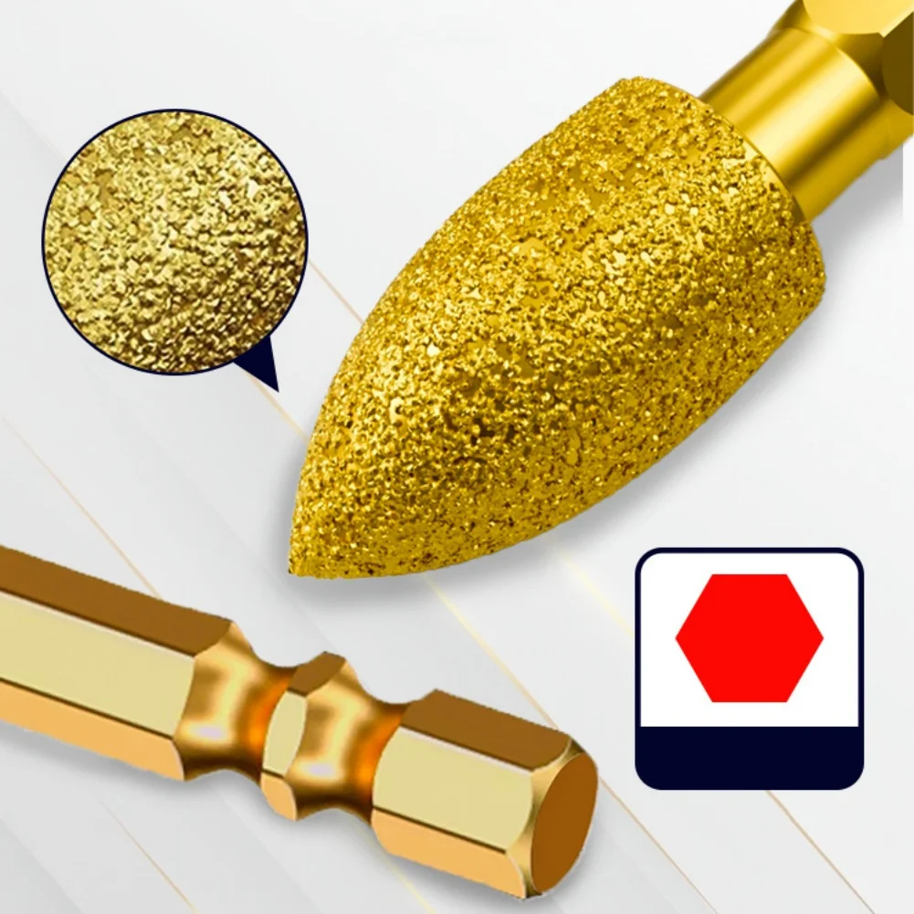 7-teiliges Diamant-Schleifkopf-Set, Rotierende Feilköpfe für Eisen, Edelstahl, Keramikfliesen, Stein, Polieren und Gravieren – Detail 5