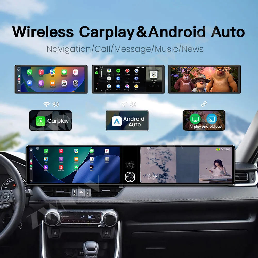 

Android 13, GPS-навигация, двойной 12,3-дюймовый сенсорный экран Carplay для Toyota RAV4 2020-2022, автомобильный мультимедийный плеер, головное устройство, авто