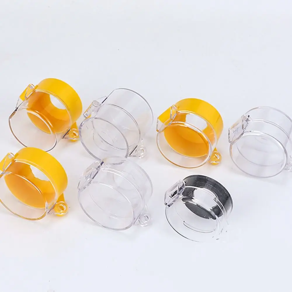 1Pcs 16/22/25/30/42mm Emergency Stop Button Cover Dustproof Transparent Flip Cover Elevator Emergency Stop Cover Lockhole Design