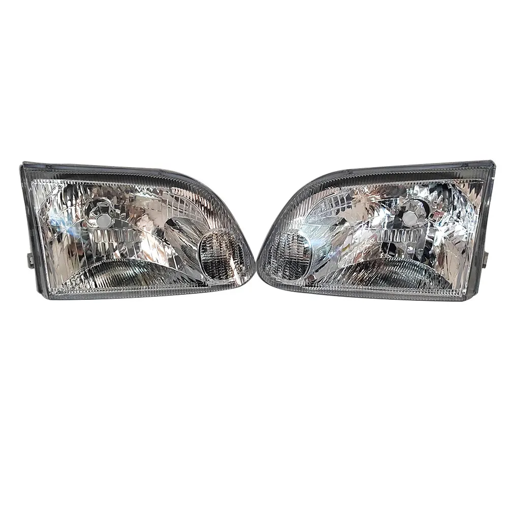 2PCS Car Crystal Headlight Far and Near Headlamp Integrated for Toyota Hiace KZH106W 2000 2001 2002 2003