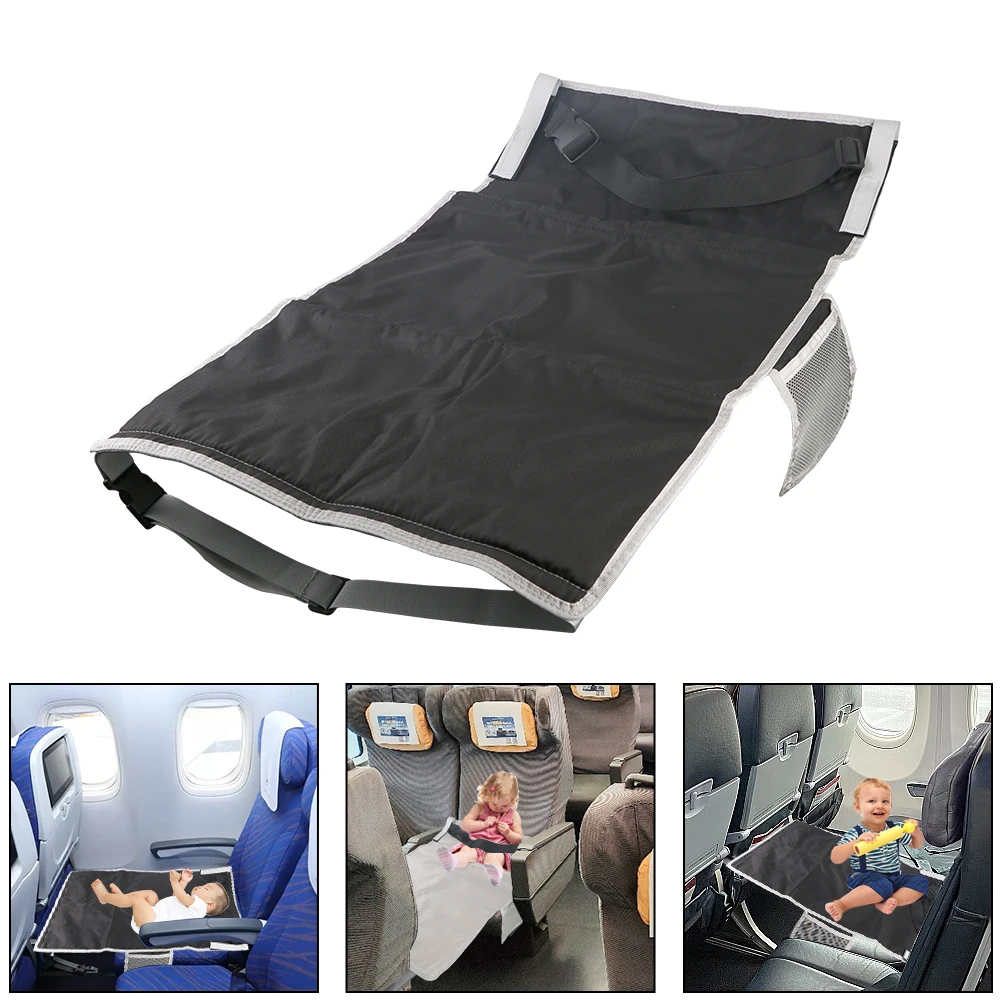 Baby Bed Kids Hammocks Airplane Footrest Foot Leg Rest Car Seat Cover Extender Waterproof Cushion With Seat Belt Pedals