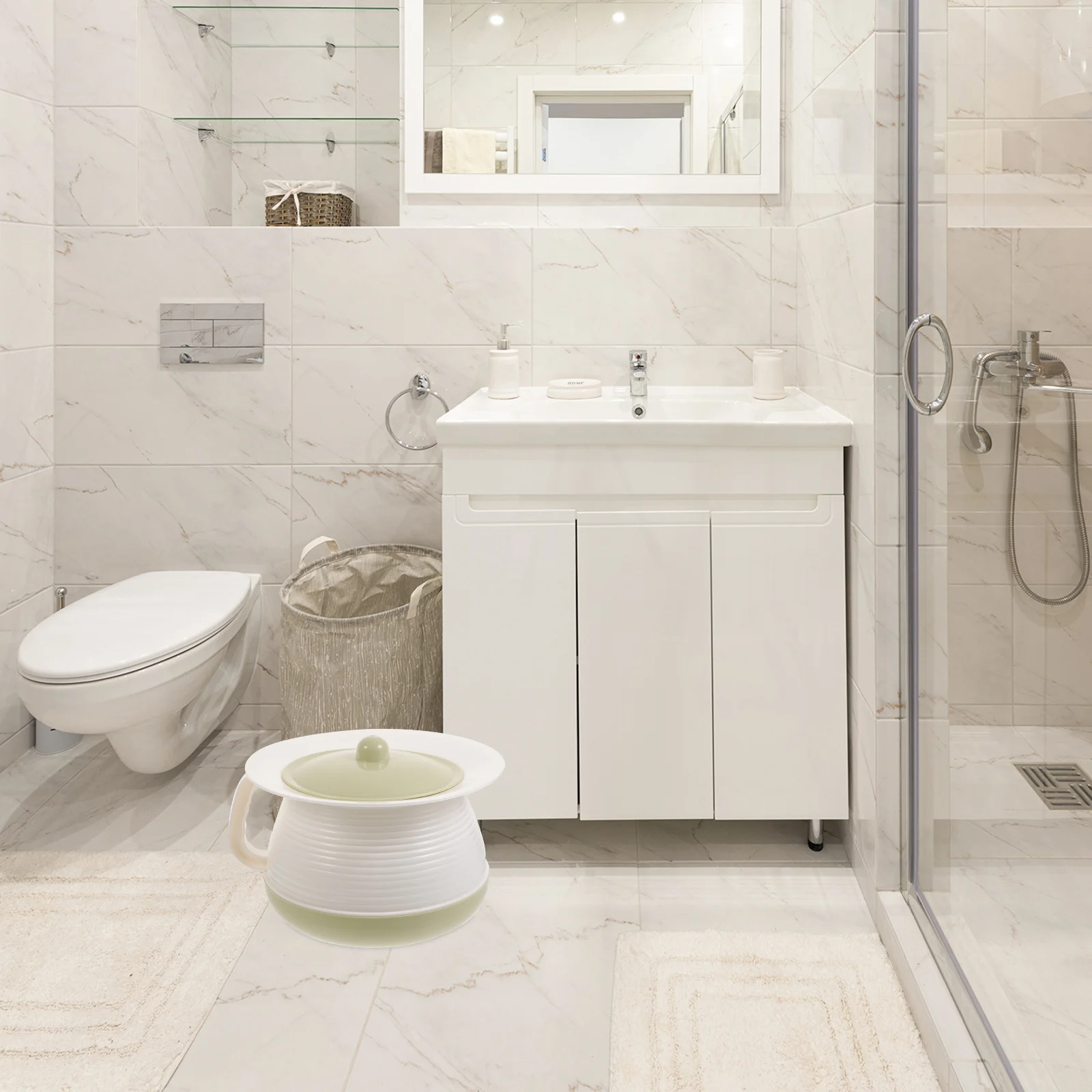 

1Pcs Thickened Urinal Pot Durable Plastic Portable Spittoon with Cover Nonslip Base Easy to Clean for Home Use Spittoon with Lid