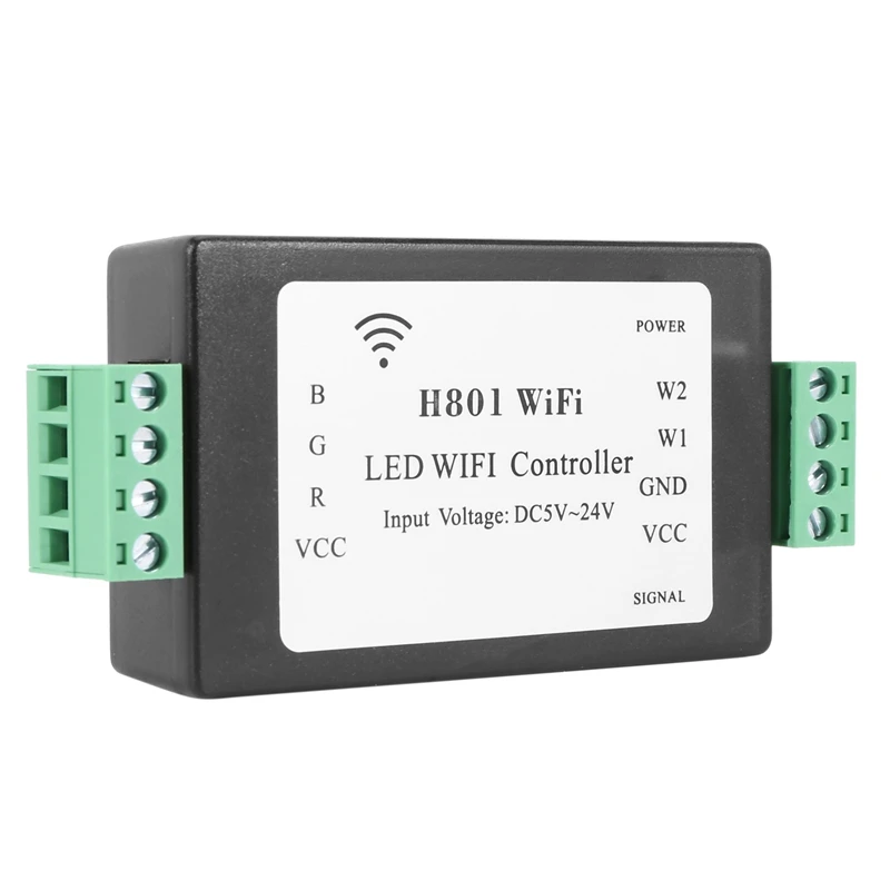 Imagem -04 - Controlador de Tira Led H801 Rgbw Wifi dc 524v Entrada para 5050 2835 3528 Smd