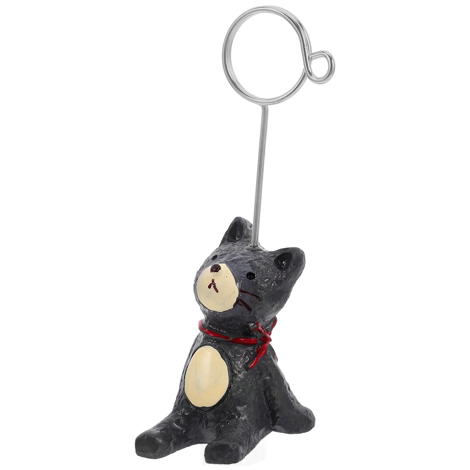 Resin Dark Gray Little Cat Photo Clip Cartoon Note Holder Desktop Ornament Home Office Wedding Table Number Name Card Display