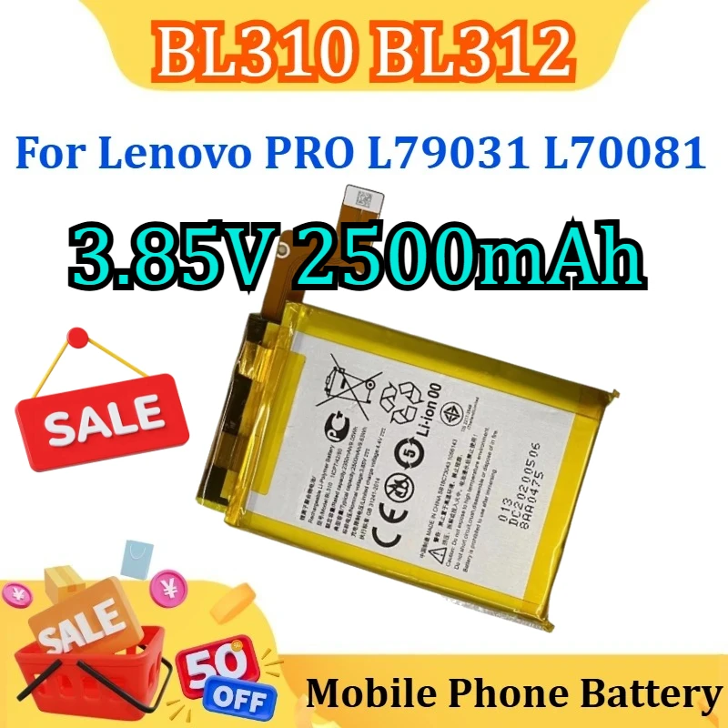 

Новый аккумулятор BL310 BL312 3,85 В, 2500 мАч для Lenovo PRO L79031 L70081, спасательный игровой телефон