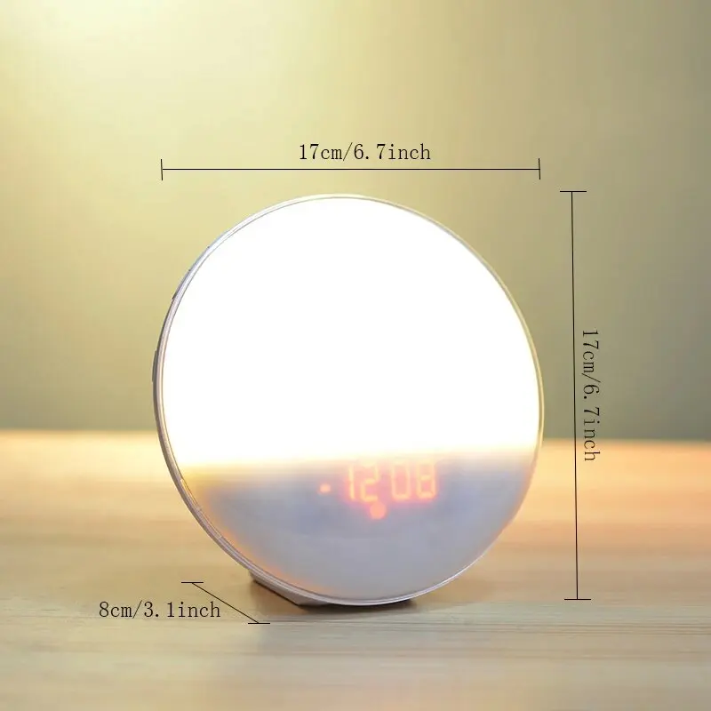 Sunrise Alarm Clock Wake Up Light Clock Sunrise/Sunset Simulation Digital Clock with Night Light FM Radio Desk Clocks