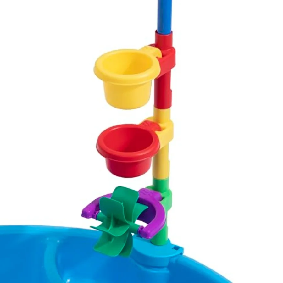 Play and Shade Pool Activity Pool with Umbrella Summer Outdoor Toys 7 Piece Toy Accessories For Toddlers 2+ Years Old