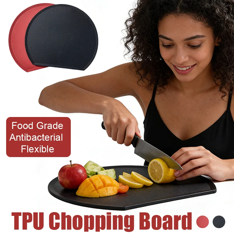 Semi Circular TPU Cutting Board Antibacterial Antimold Non Slip Durable Kitchen Chopping Board Double Sided Use Cutting Board