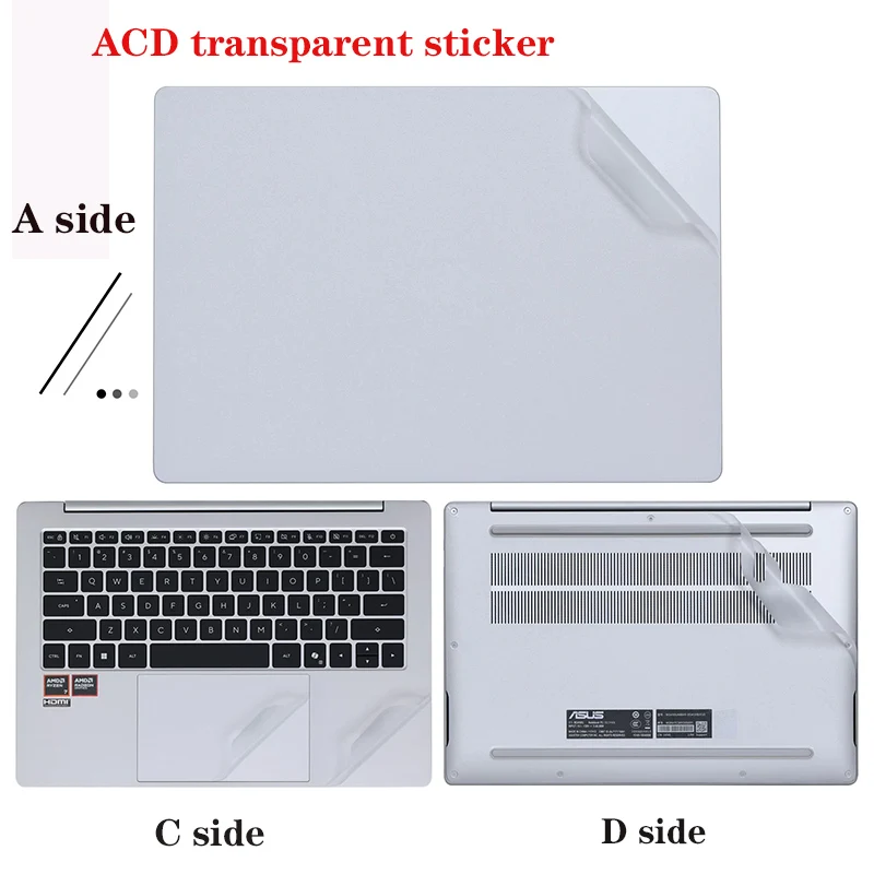 For ASUS Vivobook S14 S16 S3607 S3407 M3607 M3407 Laptop solid S5606 color body skin sticker scratch-proof shell protective film