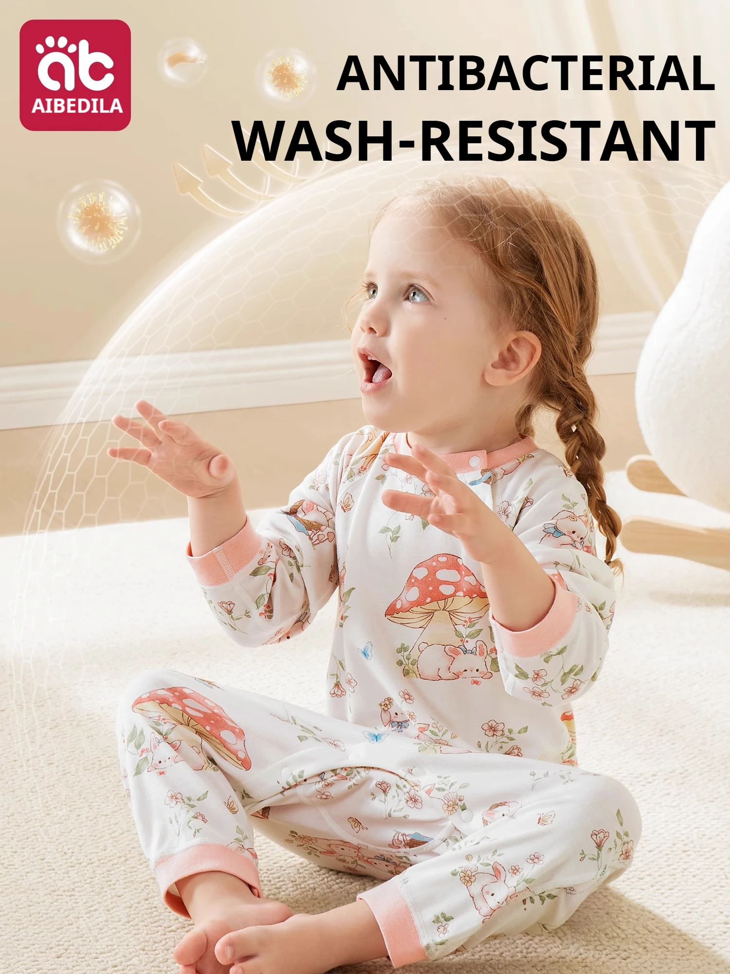 AIBEDILA Pyjamas für Neugeborene, atmungsaktiv, weich, für Kinder, Overall, Mädchen/Jungen, warme Kleinkind-Kleidung im Innenbereich, 1–5 Jahre