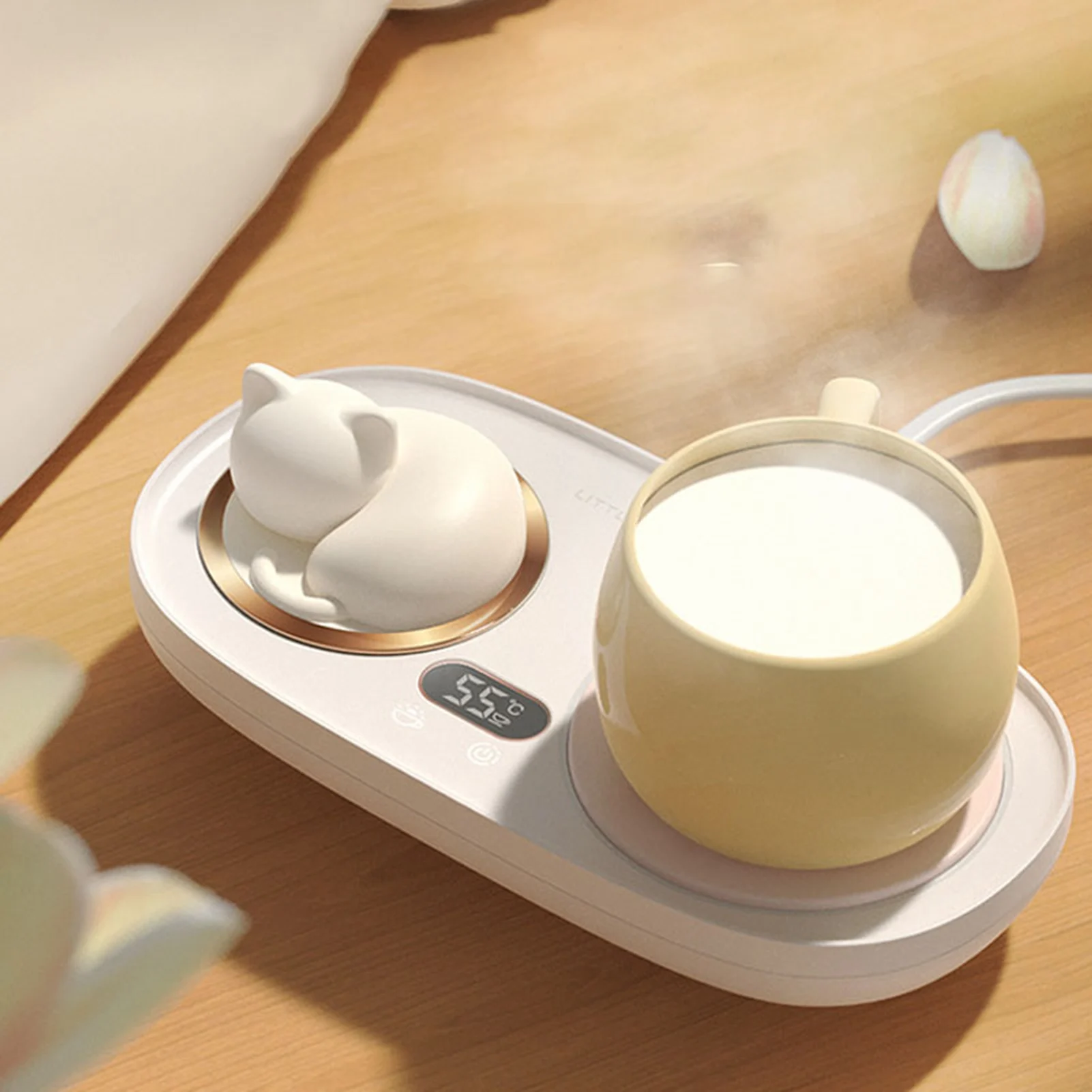 Intelligent Mug Warmer And Coaster with 55°C Constant Temperature Office Cup Heating Mat Pad for Hot Beverages