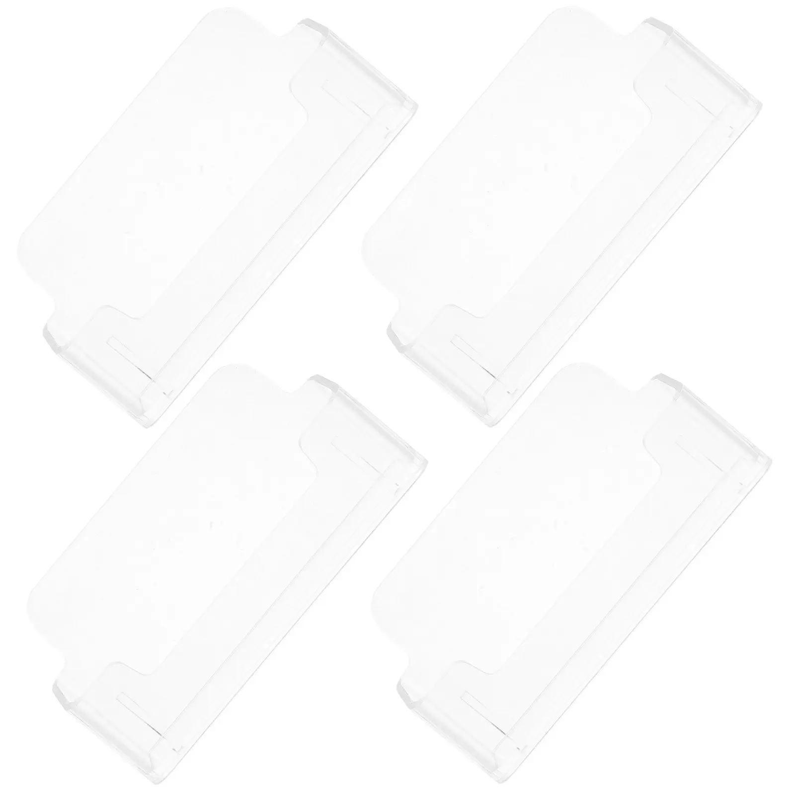 4Pcs Acrylic Business Card Holder Clear Desktop Display Stand Multipurpose for Cards Brochures Flyers Photos Office Reception