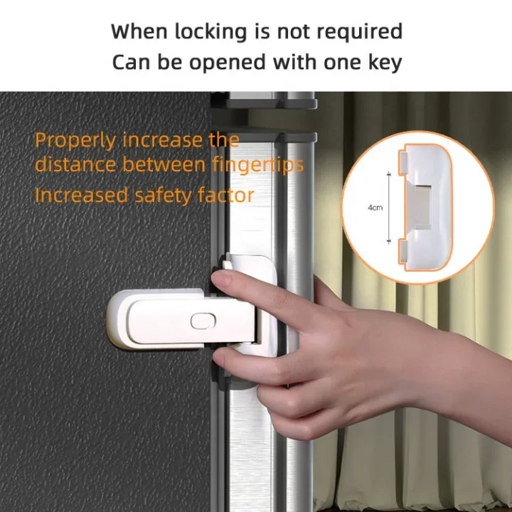 Modern White ABS Baby Safety Lock for Refrigerator Door for Cabinets and Drawers-Toddler Kids Child Proof