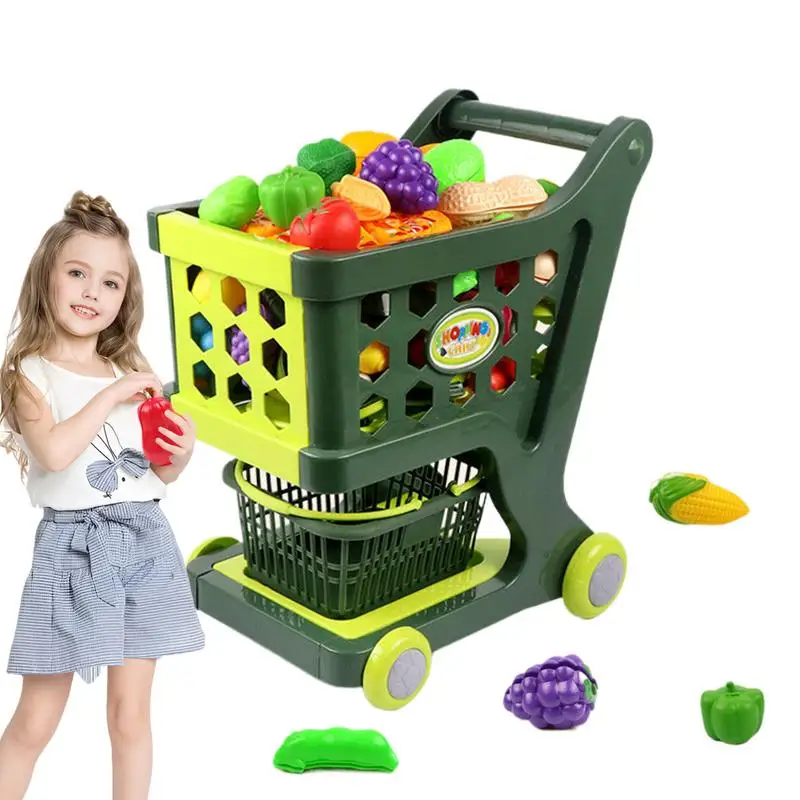 Fai finta di giocare nel negozio di alimentari Giocattolo Carrello della spesa per bambini Giocattolo Struttura stabile Giochi di ruolo per il compleanno di Capodanno