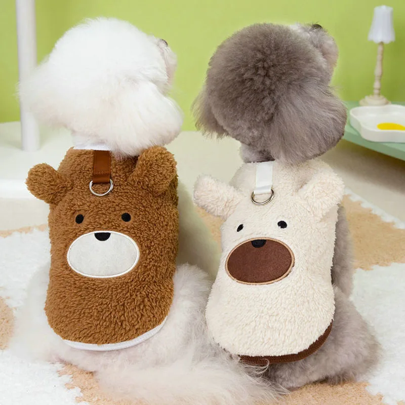 

Fleece Dog Clothes Winter Sleeveless Costume Sweatshirt For Small Dogs Dachshund Pug Shih Tzu Puppy Hoodies Suit Apparels XS-XL