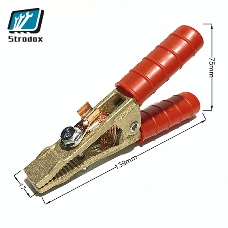 Brass Argon Arc Welding Ground Clip SY-260D With Copper Belt Household Iron Wire Clip Electric Pliers Black And Red Optional