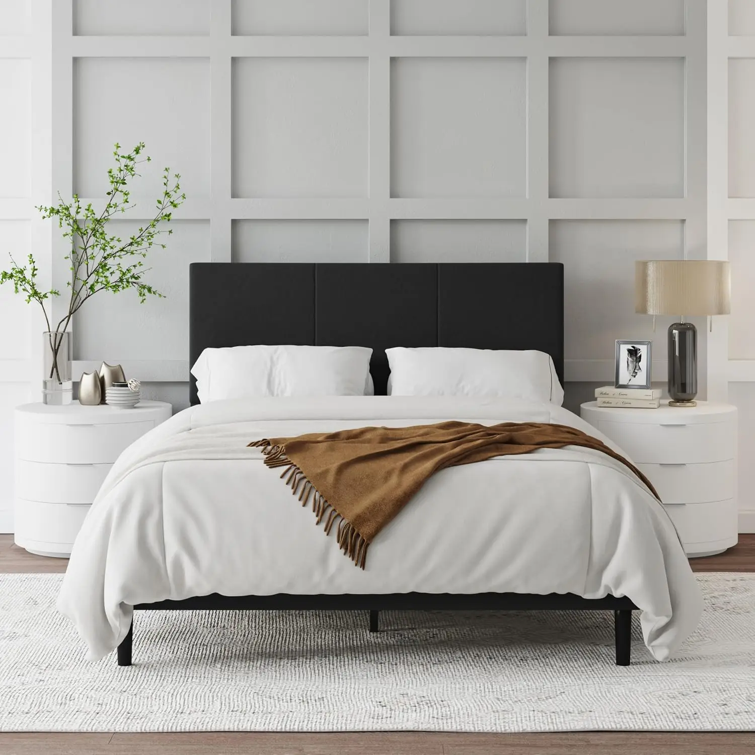 Full Upholstered Platform Bed 9