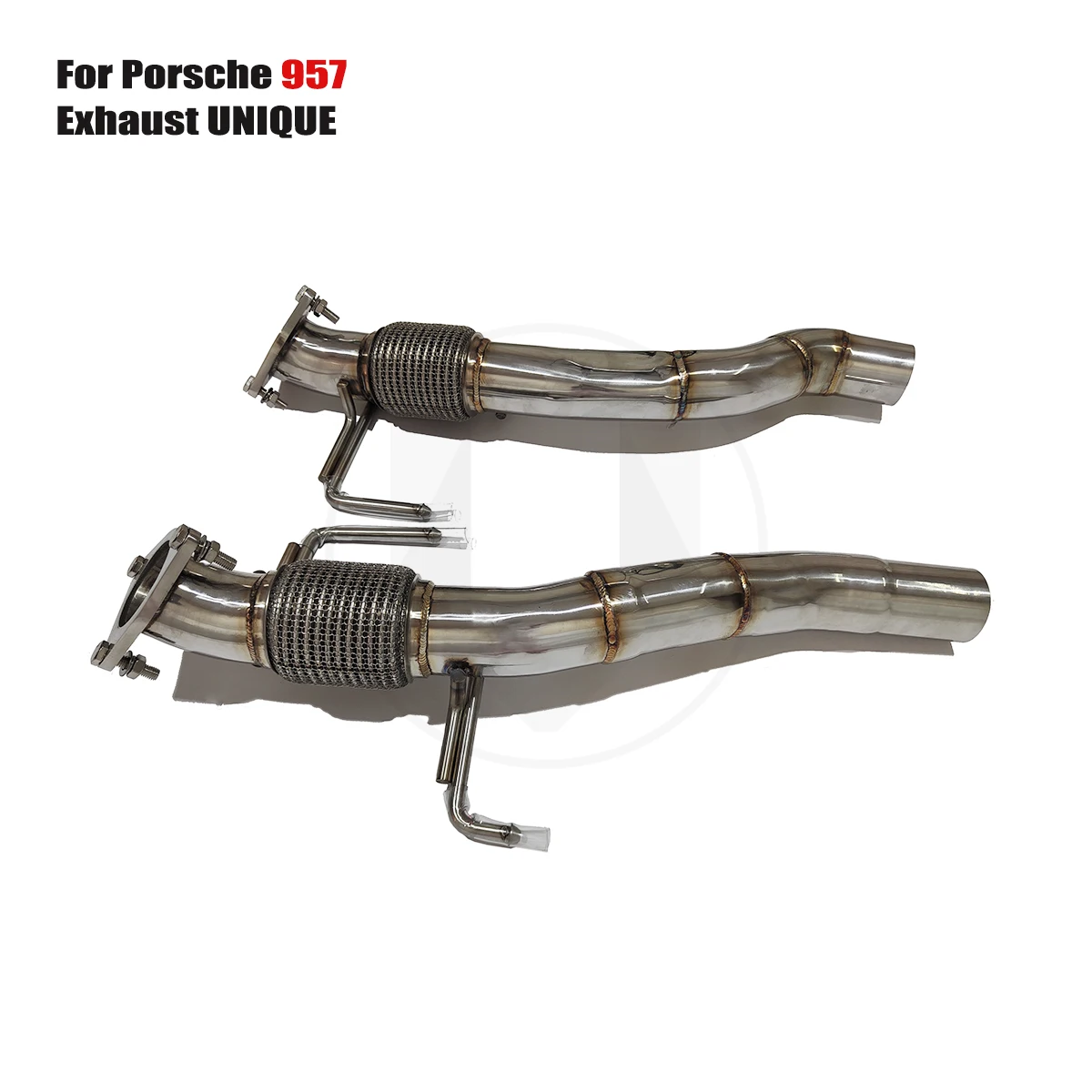 UNIQUE Designs 2006-2010 Porsche cayenne 957 3.6L 4.8L 4.8T T304 stainless steel Catless sports  Brushed Downpipe