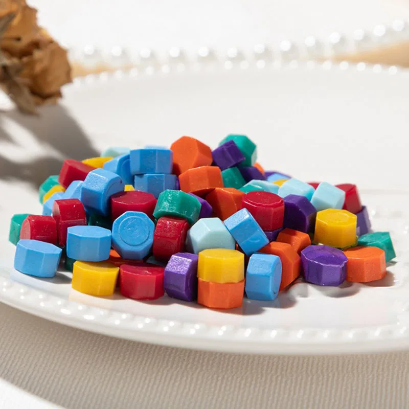 Sac de Granulés de Cire Octogonale Multicolore, Ruban Macaron Assressenti, Poudre d'Or, Sable NING