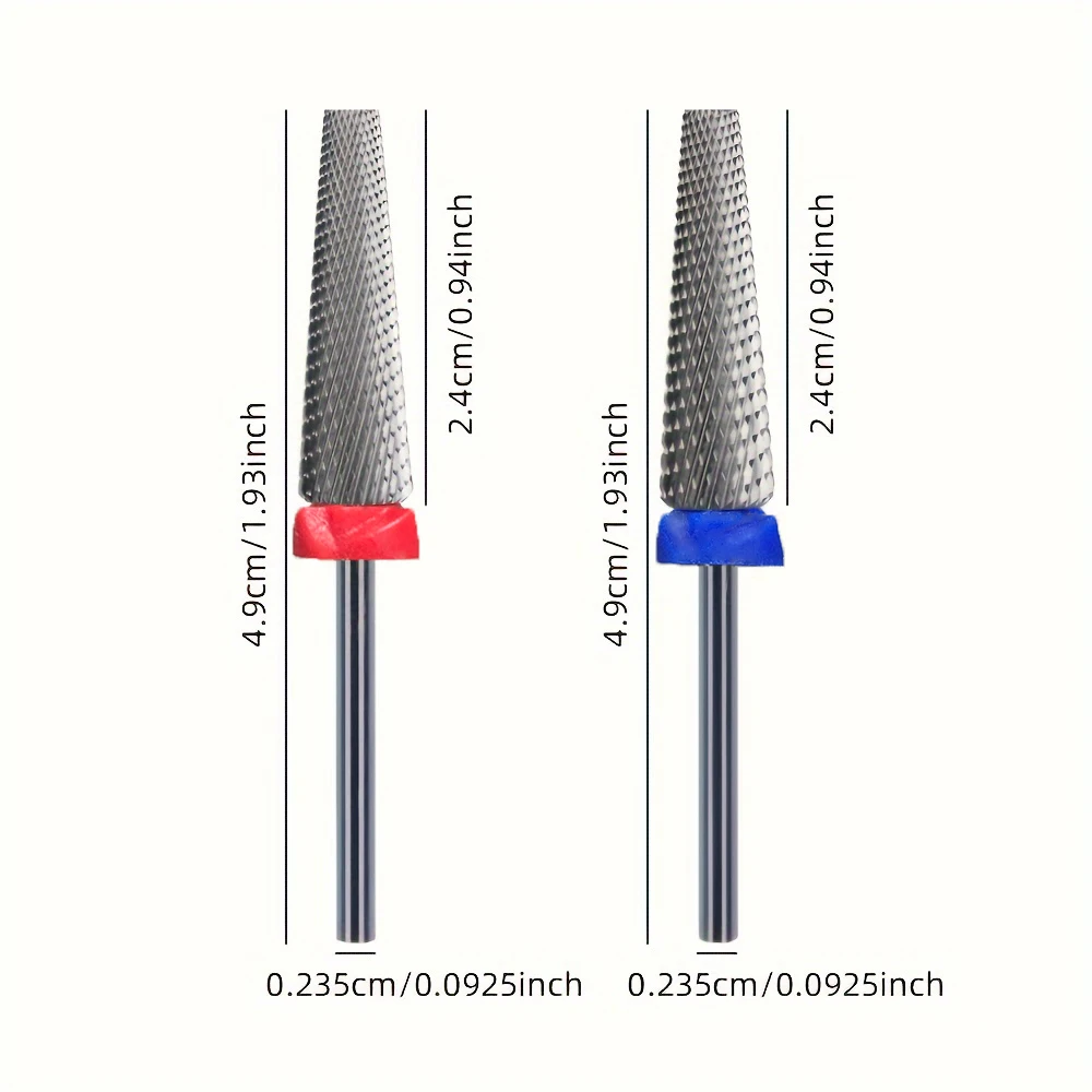 긴 연마 헤드 네일 드릴 비트, 전기 네일 드릴 기계용 특수 연마 헤드, 매니큐어 페디큐어 도구, 2 개