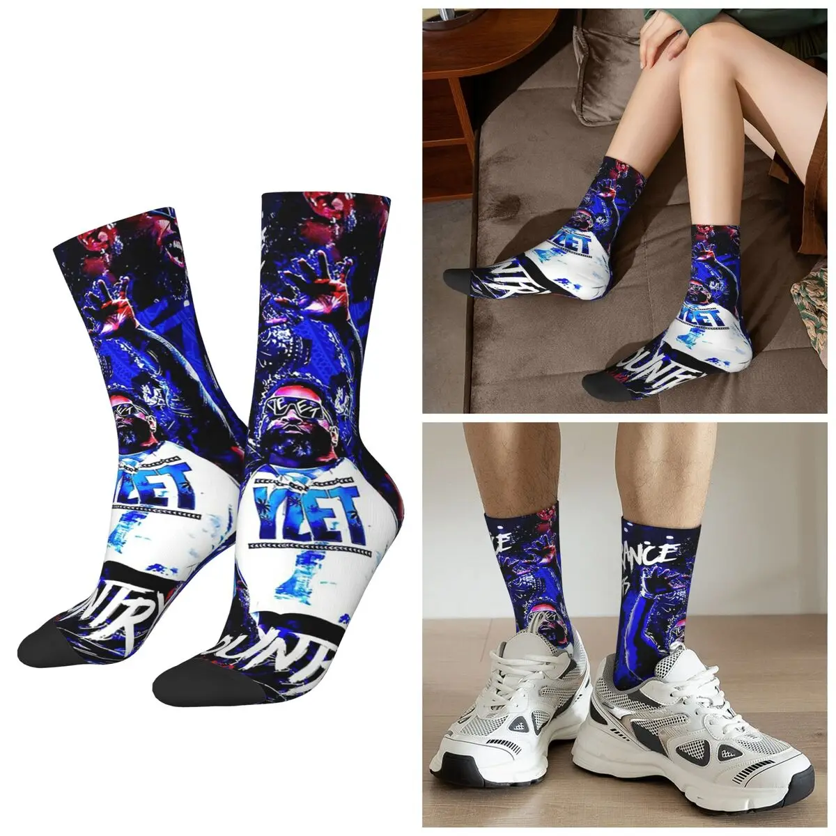 

Всесезонные носки Jey Uso Yeet Art, спортивные носки в стиле Харадзюку, впитывающие пот чулки для мужчин и женщин, подарки