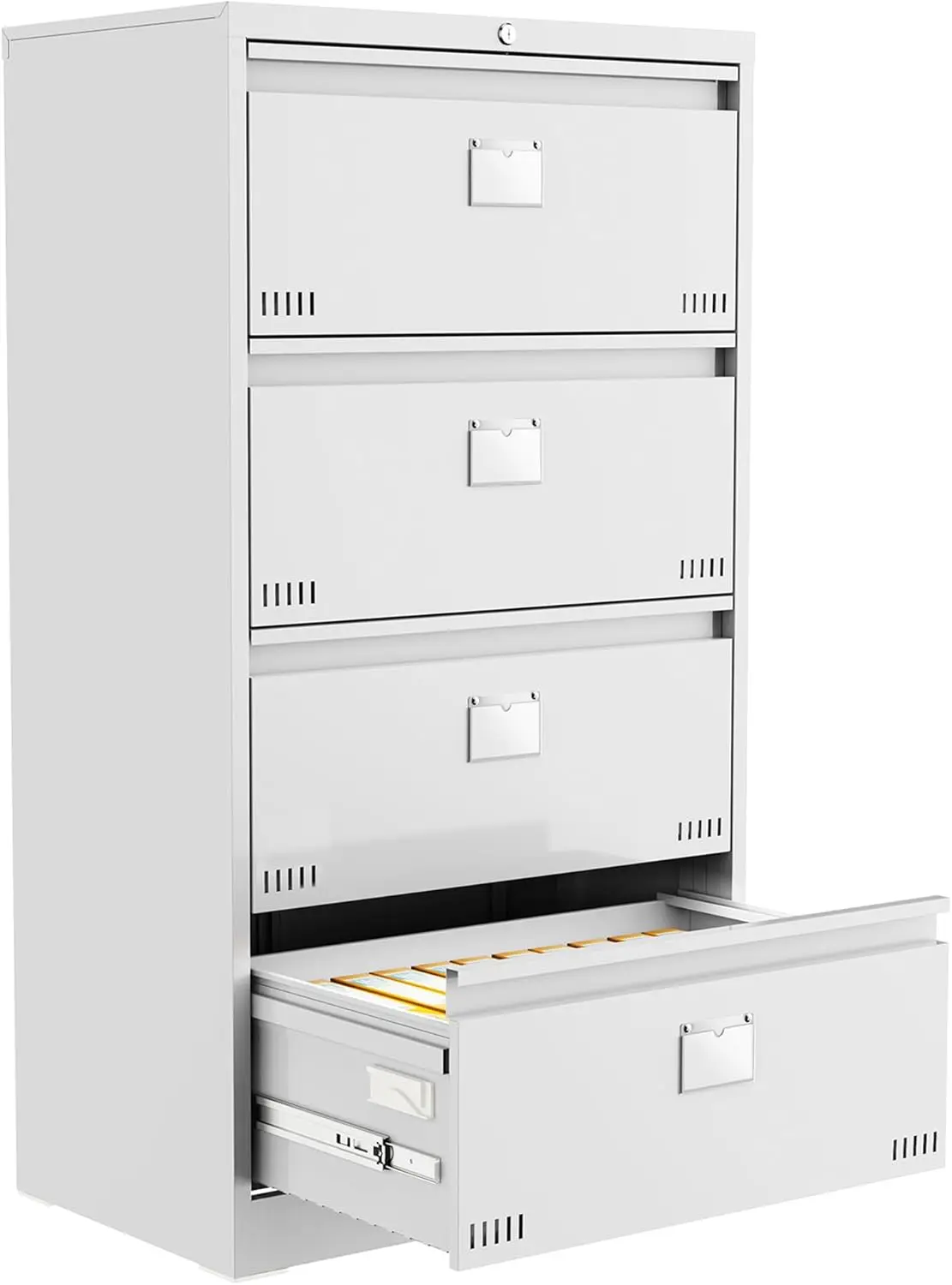 

Lateral File Cabinet with Lock - 4 Drawer Steel Filing Cabinet for Letter/Legal/F4/A4 Hanging Files Perfect for Home