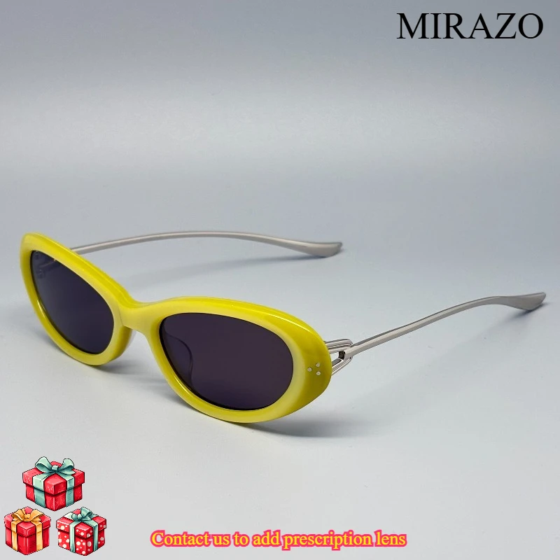 

Vintage Oval Sunglasses Women Luxury Brand Designer Small Oval Sun Glasses Retro Black Yellow Gm Titanium Glasses Ladies Goggle