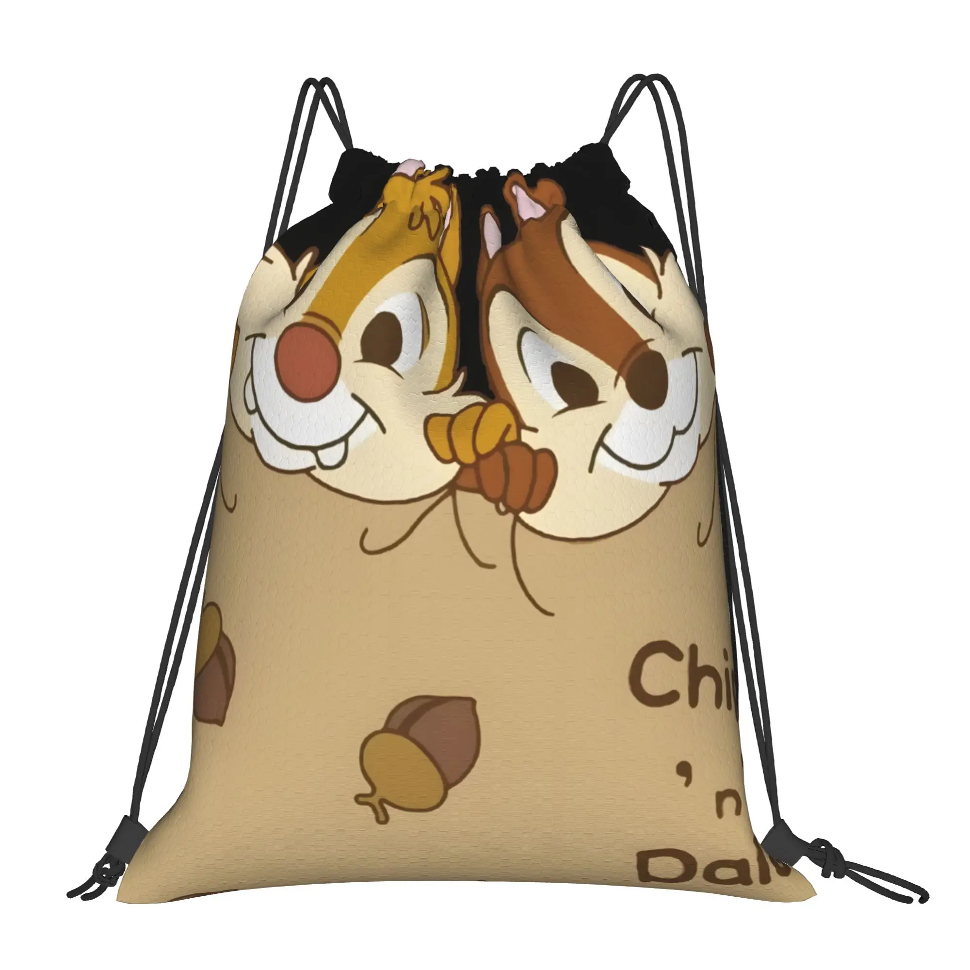 

1 шт. Сумка на шнурке с принтом «Этч и Дэл» для мужчин и женщин, рюкзак для хранения вещей, дорожная сумка для подростков