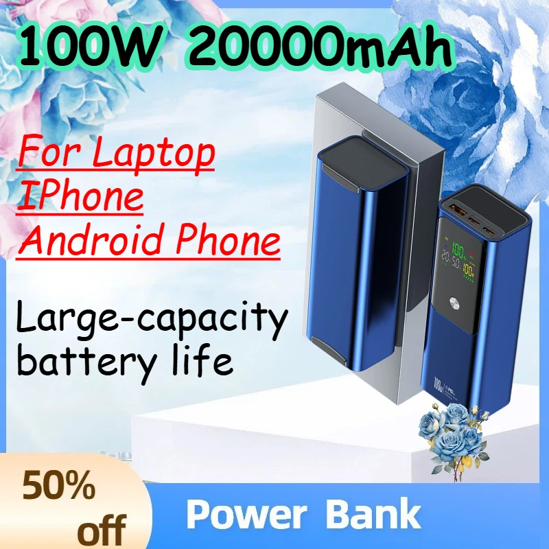 

100W 20000mAh Power Bank for Laptop IPhone Android Phone Dual-direction Super Fast Charging with Large Capacity