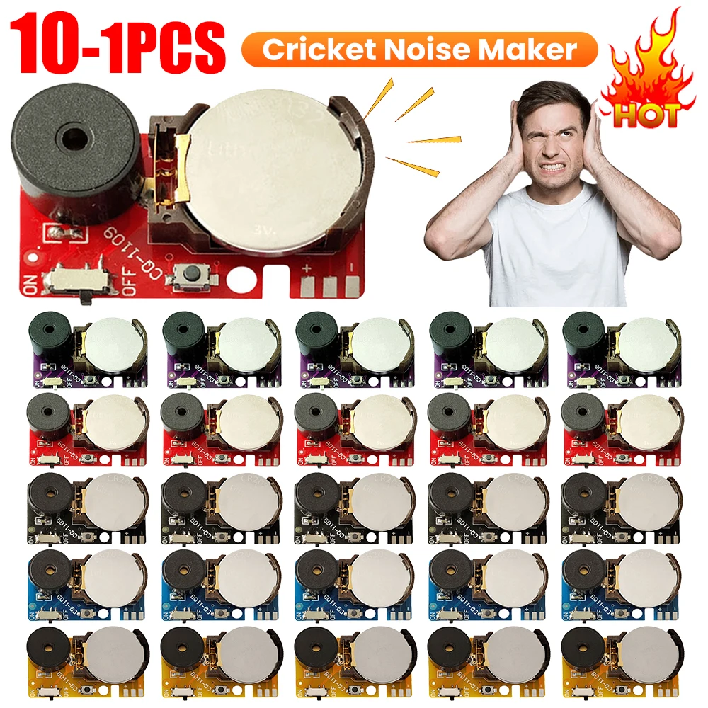 1-10Pcs Cricket Noise Maker Prank Continuously Annoying Sound PCB Beeping Hidden Prank Lrritating Noise for Fool's Day Halloween